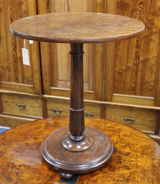 A Victorian mahogany pedestal table, on circular base and bracket feet W.60cm.